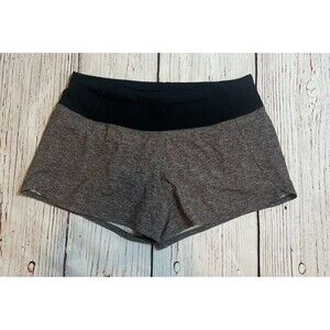 Lululemon Run Times Running Shorts Athletic Black Gray Women’s Size 6